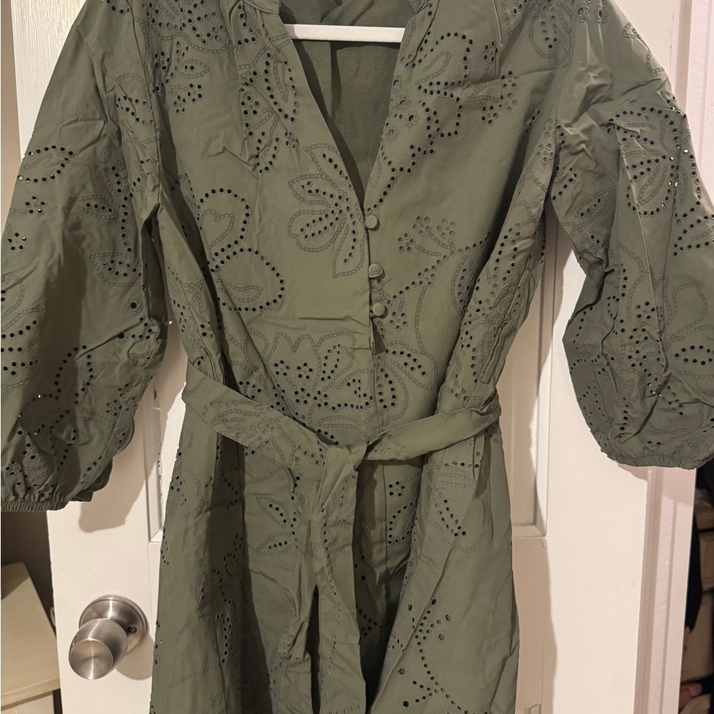 Zara Olive Green Long Sleeve Dress